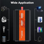 3000W Power Inverter, Peak Power 6000W 12V DC to AC 110V120V, Remote Control - Image 7