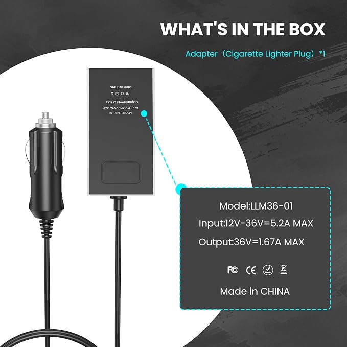Car Charger/Car Power Adapter for Starlink Mini, 12V/24V/36V Cigarette Lighter - Image 5
