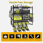 Wall Mount Power Tool Organizer, 4 Layer 4 Drill Hangers Storage Rack, Tool - Image 4