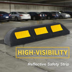 Parking Stopper for Garage Floor, Heavy Duty Rubber Car Wheel Curb Stoppers - Image 4