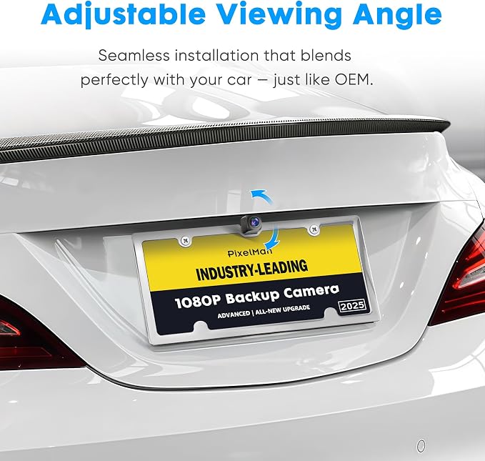PixelMan Backup Camera, XS-2 1080P AHD Innovative One-Piece License Plate Back - Image 3
