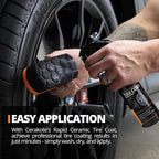 CERAKOTE Rapid Ceramic Tire Coat – Showroom New Tire Shine – Deep Tire Black - Image 3