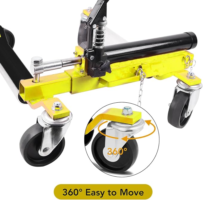 4 Pcs Car Wheel Dolly with Hydraulic Tire Jack, 1500LBS Capacity Trailer Dolly - Image 4