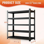 Heavy Duty 5-Tier Shelving Unit 2500LBS Capacity - Image 2