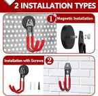 3-H Heavy Duty Magnet Garage Hooks 2 Pack, J Shape Strong Magnetic Hooks - Image 2