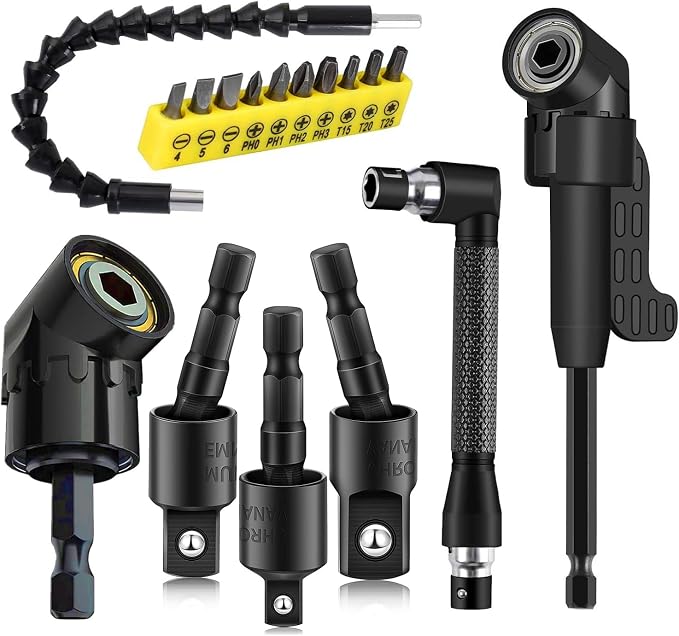 17Pcs Flexible Drill Bit Extension, Include 3Pcs Rotatable Socket Adapter 2Pcs by CIGOTU
