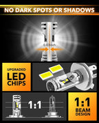 OXILAM H4 9003 LED Upgrade Bulbs, 36000LM 6500K White, 800% Brighter, Built-in - Image 3