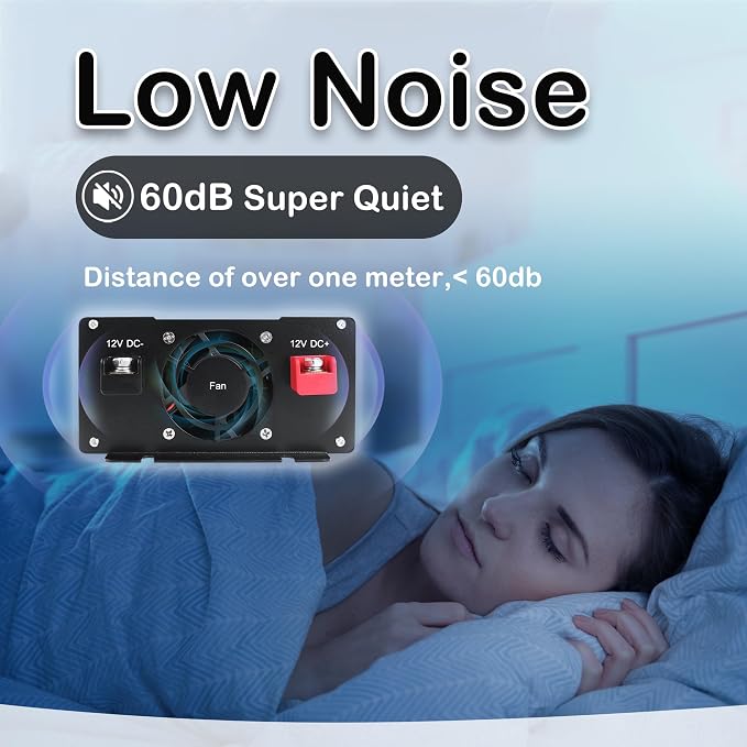2AC 1000W Pure Sine Wave Inverter, Convert DC 12V to AC 110V 120V, 18W USB - Image 7