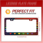 Rainbow Heart License Plate Frame Gay Pride LGBT License Plate Frames Stainless - Image 7