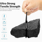 XINGO 12 Inch Black Zip Ties 1200 PCS, 75 LBS Tensile Strength, UV Resistant - Image 4