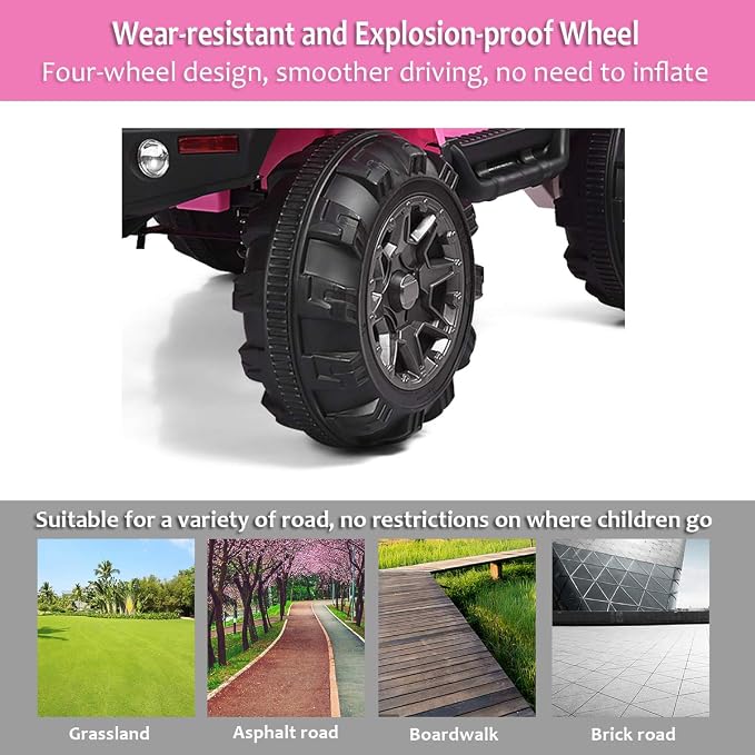 Costzon Ride On Car, 12V Battery Powered Electric Ride On Truck w/Parental - Image 6