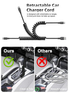 Car Carplay Cable 2Pack 3ft Coiled USB A to USB C Fast Charge Cord - Image 2