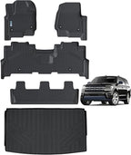 Floor Mats & Trunk mat for 2018-2024 Ford Expedition MAX, TPE All Weather by SANBAN-AXE
