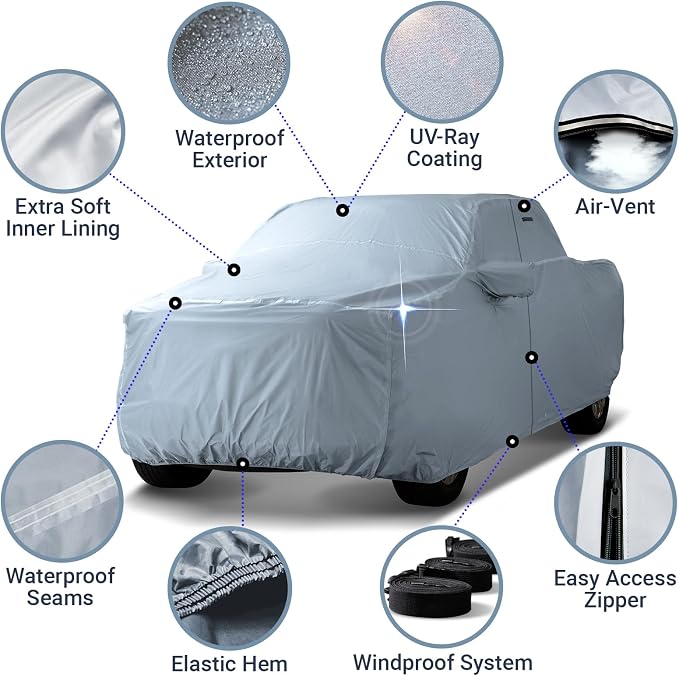 iCarCover Fits 2022-2024 Tundra CrewMax 6.5 ft Regular Bed Toyota Truck Cover - Image 4