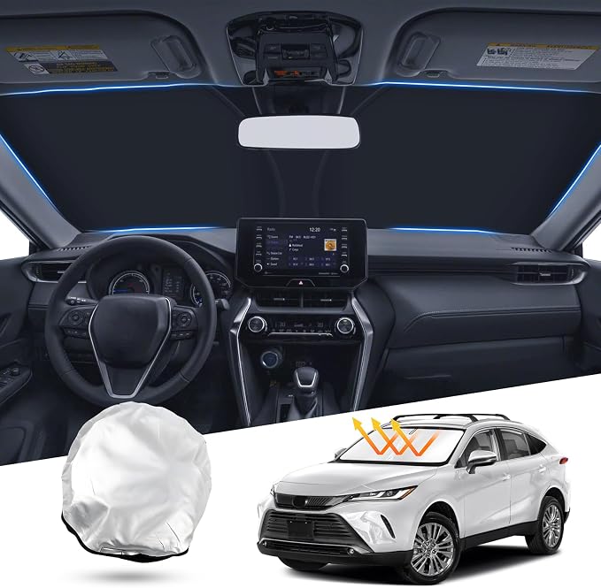 T TGBROS Windshield Sun Shade for Toyota Venza 2021-2024 Accessories Front by TTGBROS