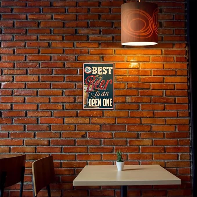 "The Best Beer is an Open One" Funny Bar Sign or Man Cave Decor | 12x8″ Durable - Image 6