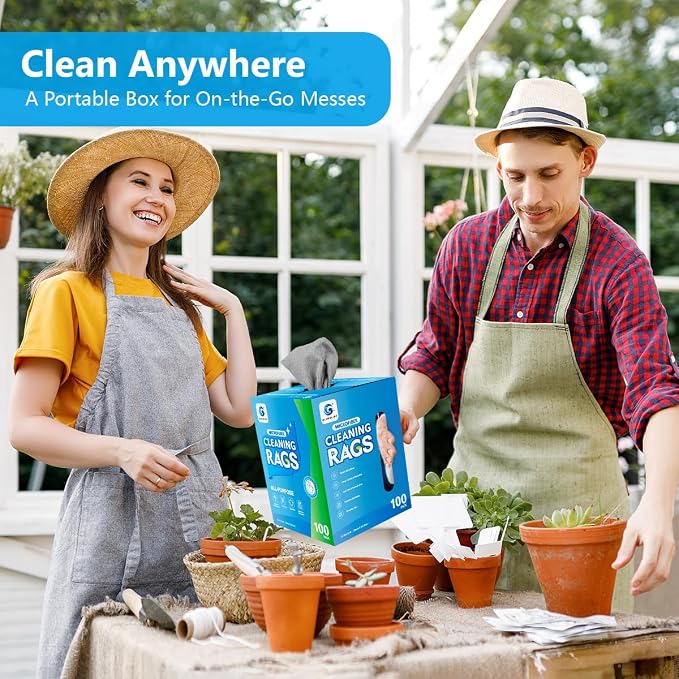 GLIMGLINT Microfiber Cleaning Cloth, 100 Pack Cleaning Rags, Ultra Absorbent - Image 8