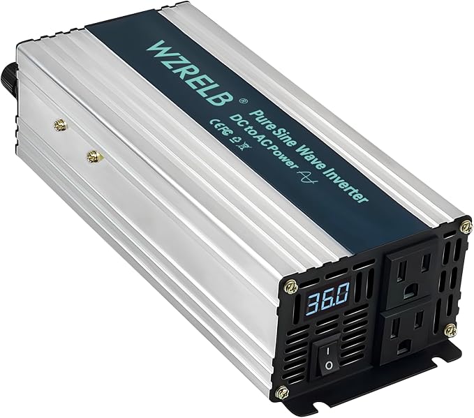 WZRELB 800W Pure Sine Wave Inverter 36V DC to 110V 120V AC Power Converter by WZRELB