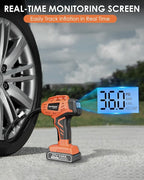 Tire Inflator Air Compressor, 21V Cordless Car Tire Pump - Image 7