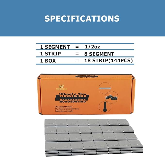 0.5 Oz Stick on Wheel Weights（144pcs, 1/2 Oz Gray Adhesive Backed Wheel Weights - Image 5
