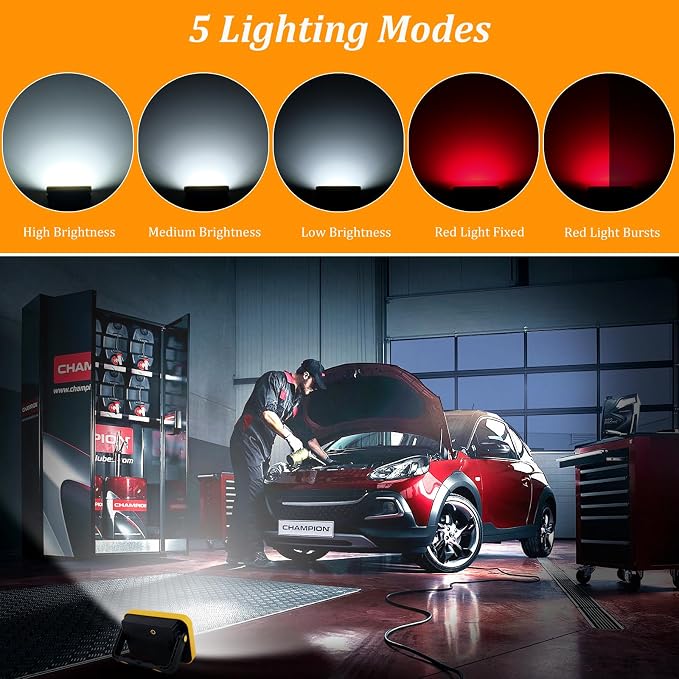 2 Pack Led Rechargeable Portable Work Light SMD LED Super Bright Flood Light - Image 2