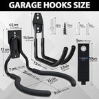 3-H Weed Eater Hanger 1 Pack, 1 Large Garage Wall Hooks, 1 Extension Strap - Image 3