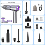 Mini Car Vacuum Cleaner, 20000PA 4-in-1 Cordless Handheld Vacuum Cleaner - Image 6