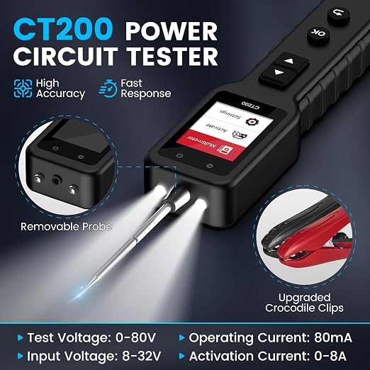 Automotive Circuit Tester, Power Circuit Probe Tool, 12-24V Electrical Short - Image 2