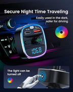 LENCENT Bluetooth 5.4 FM Transmitter Car Adapter 48W Wireless Radio Music - Image 7