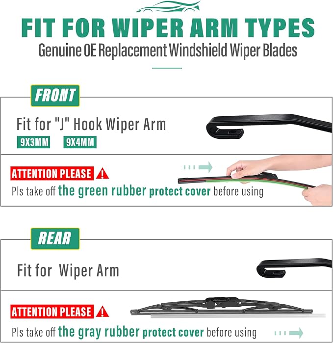 26" 20" 16" Windshield Wiper Blades Replacement - Image 8