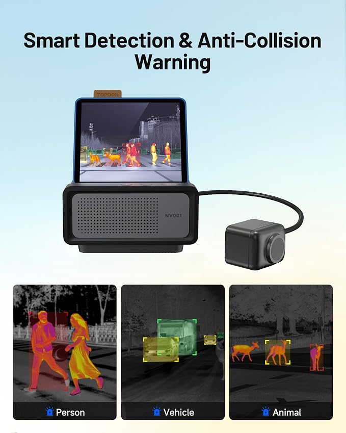 TOPDON NV001 Thermal Camera for Cars, Automotive Thermal Night Vision System - Image 4