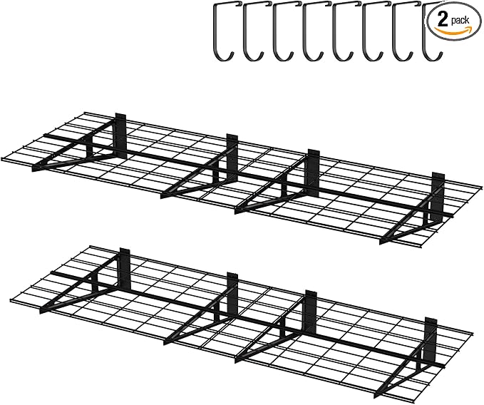 2-Pack 2x6ft Garage Wall Shelf, 72 inch Floating Shelf by Dollate