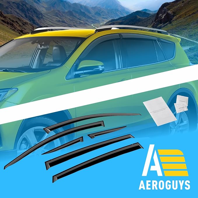Extra Durable Window Deflectors Tape-On Window Visors Rain Guards Fit - Image 8