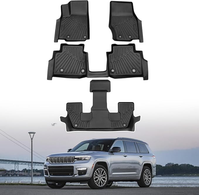 Powerty Floor Mats for 2021-2025 Jeep Grand Cherokee L 6 Seats Accessories All by Powerty