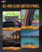 Auxbeam 4 Gang Slim Switch Panel Bluetooth RGB AS-400 - Image 4