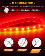 Qasim Car LED Strip Light 12V Red 12.5''/32CM - Image 5