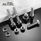 3/8-16 x 3" Hex Head Screw Bolt, Flat & Lock Washers, Fully Threaded, by SG TZH - Image 7