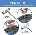 CKAuto Universal Tire Repair Kit, Heavy Duty Car Emergency Tool Kit - Image 4