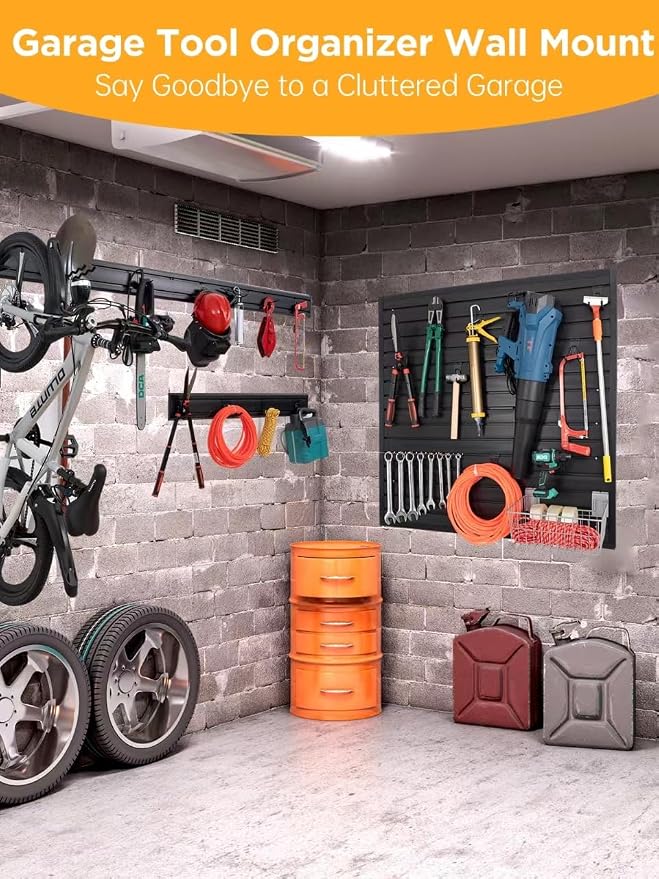 Slatwall Panels Garage Tool Organizer Wall Mount Garage Slat Wall Storage - Image 5