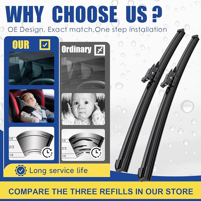3 wipers Replacement For 2013-2017 2018 2019 Ford Escape 2012-2018 Ford Kuga - Image 2