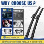 3 wipers Replacement For 2013-2017 2018 2019 Ford Escape 2012-2018 Ford Kuga - Image 2