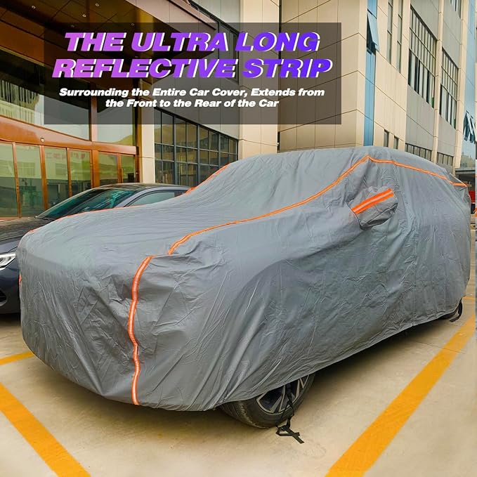 KEYOOG Universal Waterproof Heavy Weight Full Car Covers, Fit Pickup, All - Image 3