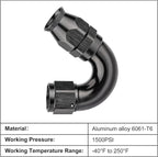 EVIL ENERGY 8AN 150 Degree PTFE One Piece Full Flow End Hose Fitting Aluminum - Image 3