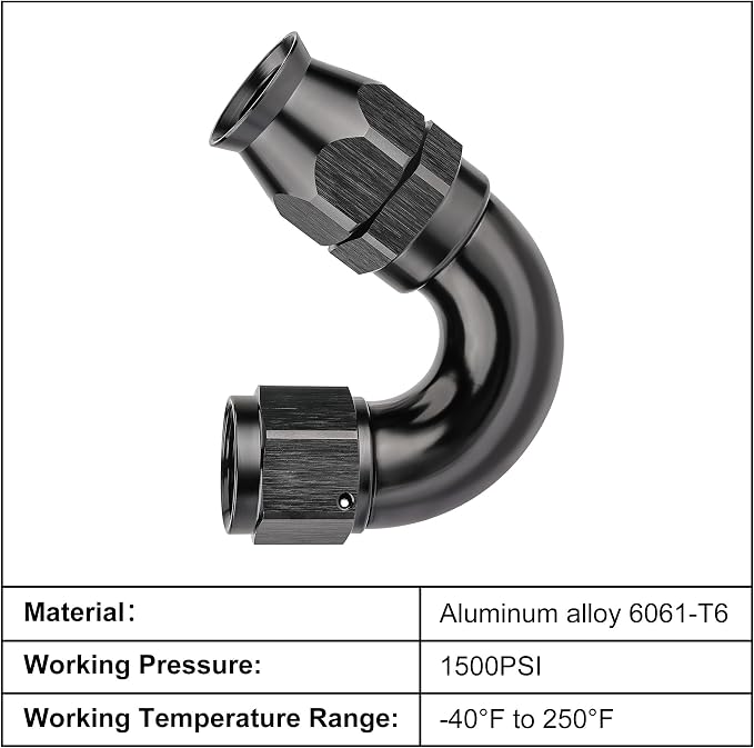 EVIL ENERGY 8AN 150 Degree PTFE One Piece Full Flow End Hose Fitting Aluminum - Image 3