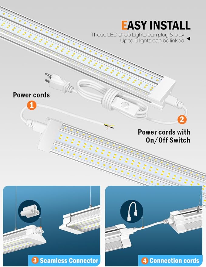 Upgrade Hanging | Surface Mount 4' Led Shop Lights - Image 5