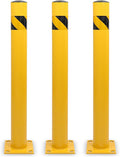 BISupply Safety Bollard Post Parking Barrier 3 Pack - 42in Yellow Pipe Bolt by BISupply