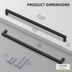 goldenwarm 50 Pack Black Square Bar Cabinet Pull Drawer Handle Stainless Steel - Image 2