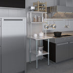 Amgood Stainless Steel Work Table Wide Double Tier Overshelf | NSF | Metal - Image 8