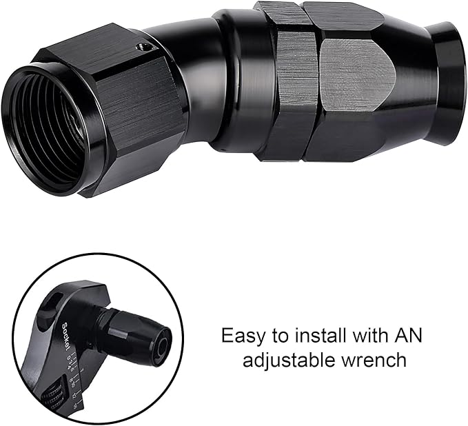 EVIL ENERGY 10AN 30 Degree PTFE One Piece Full Flow End Hose Fitting Aluminum - Image 6