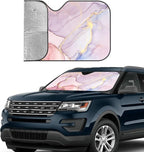 Marble Car Windshield Sunshade Front Window Sun Visor Protector Foldable Shield - Image 3